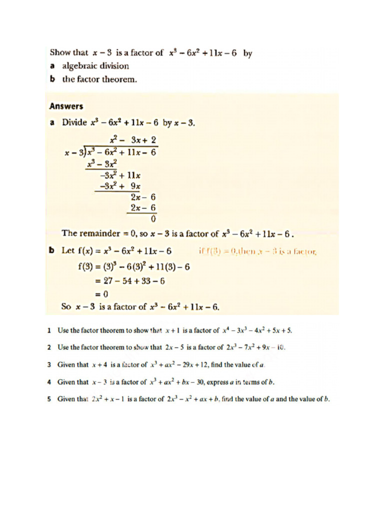 Factor Remainder Practice Worksheet 1 | PDF