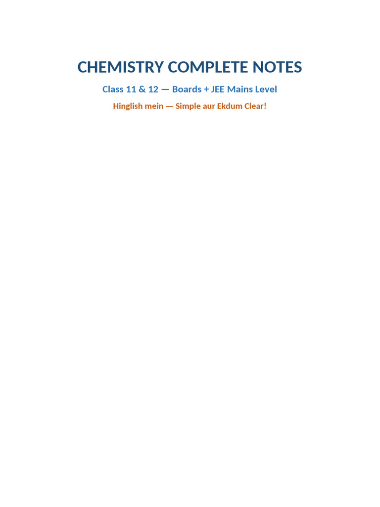 Chemistry Notes | PDF