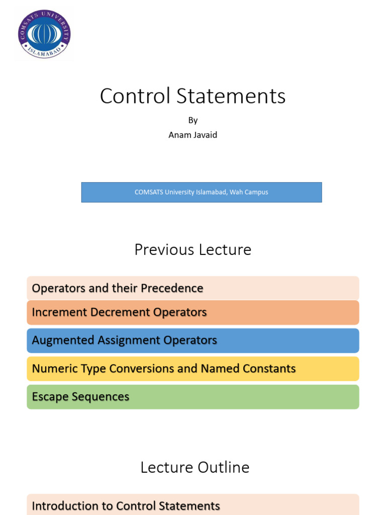 Online Lecture 05 Controlstatements | PDF | Boolean Data Type ...