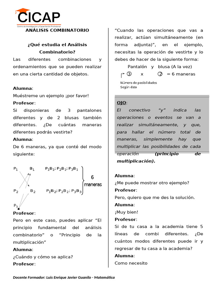 Solucionado TEMA 02 PRINCIPIOS DE ANALISIS COMBINATORIO | PDF ...