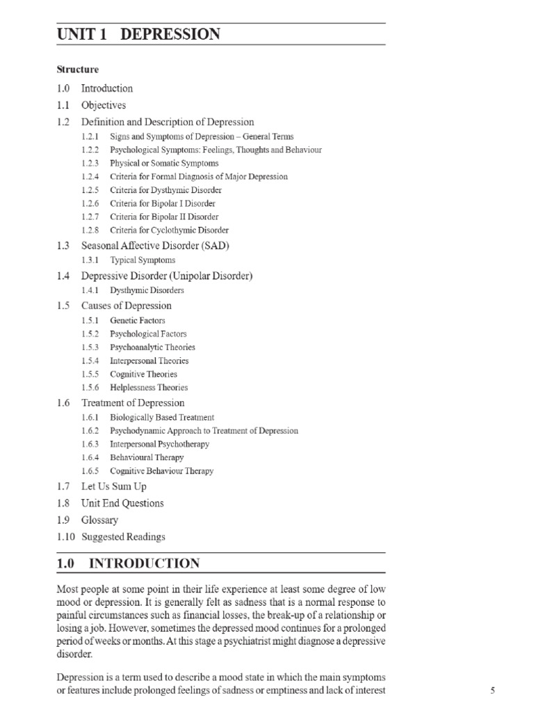 Untitled-4 - Unit-1 IGNOU DEPRESSION NOTE | PDF