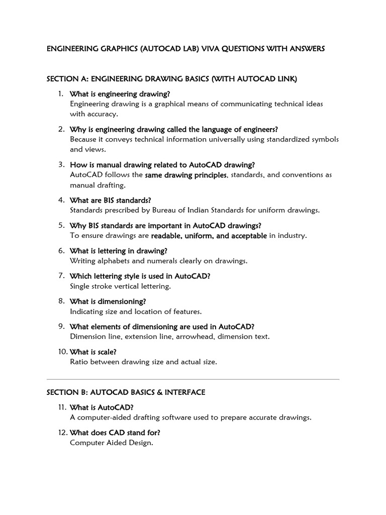 ENGINEERING GRAPHICS Viva Questions and Answers | PDF | Ellipse ...