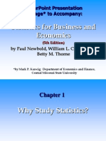Statistics For Business and Economics: Powerpoint Presentation Package To Accompany
