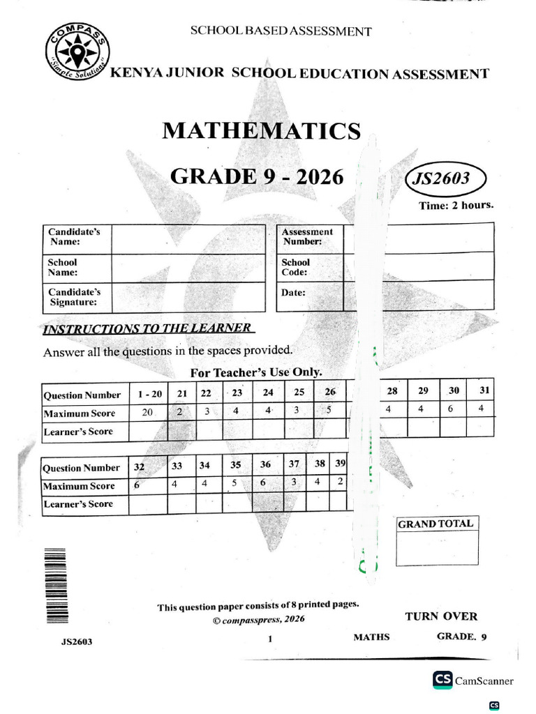 Compass 003 Grade 9 Maths - 260320 - 140854 | PDF
