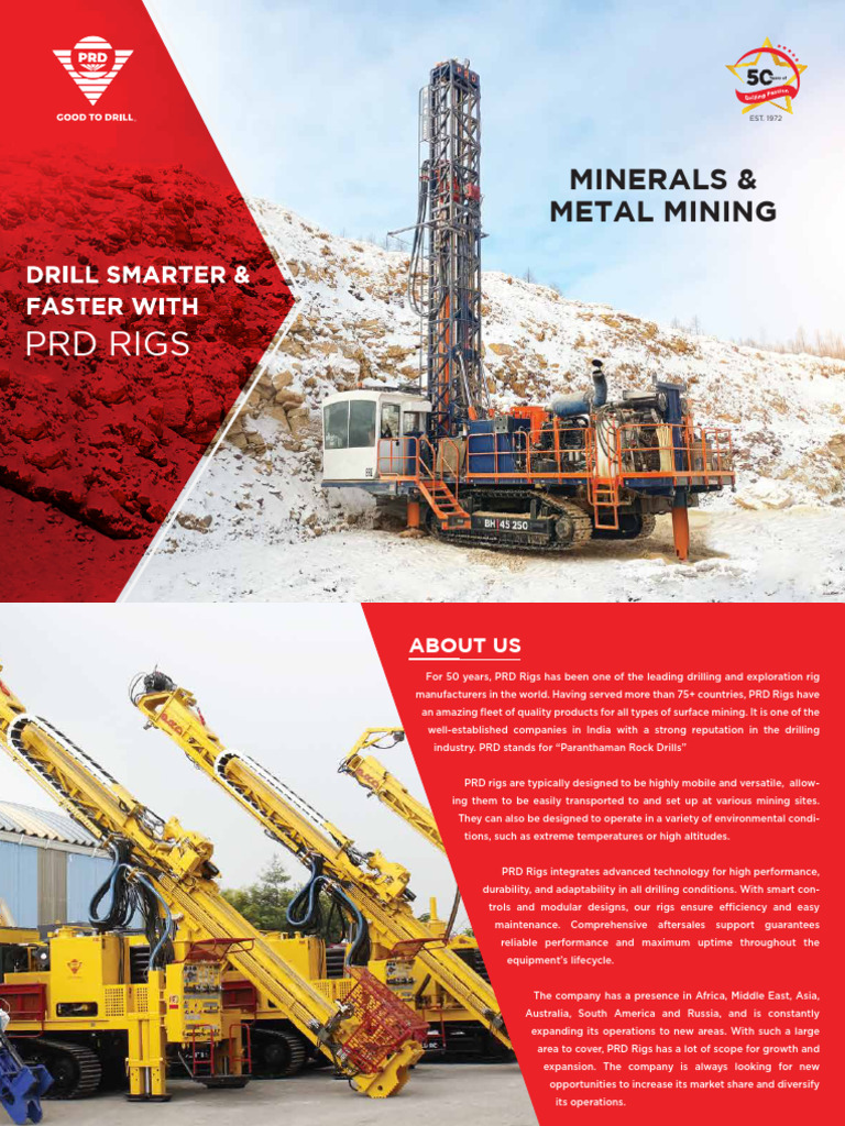 PRD Rigs - Minerals & Metal Mining | PDF | Drill | Horsepower