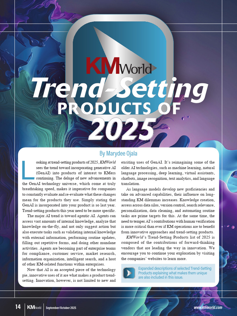 The Trend Setting Products in Knowledge Management 2025 | PDF ...