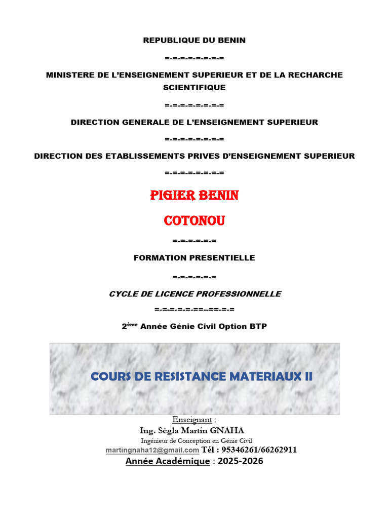 RDM2 Pigier 2025 074237 | PDF | Résistance des matériaux | Flexion ...