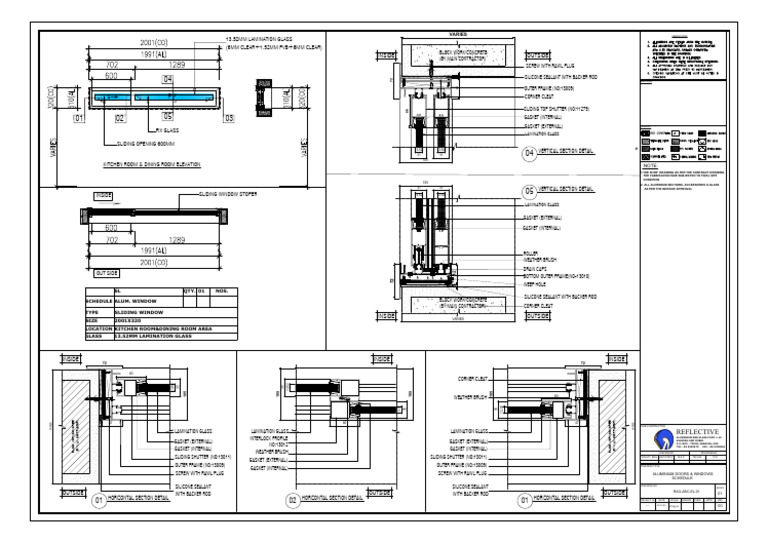 Sliding Window Elevation & Details | PDF | Window | Building Engineering