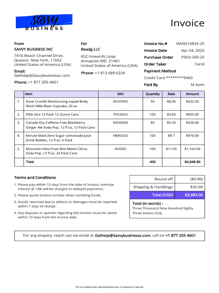 Invoice | PDF | Invoice | Drink