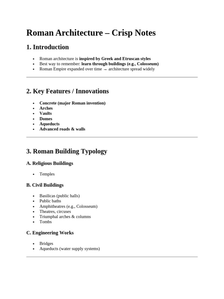 Roman Architecture | PDF | Vault (Architecture) | Architectural Design