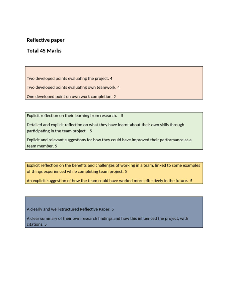 Reflective Paper Marks Breakdown | PDF