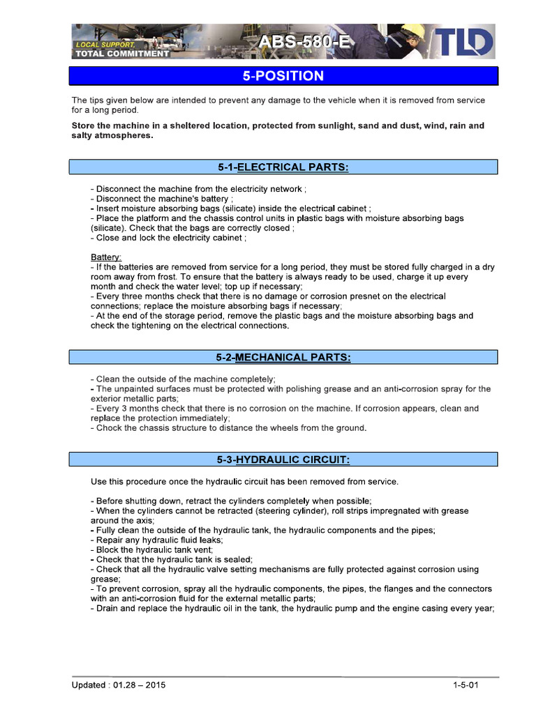 TLD ABS580E Section 5 Storage | PDF