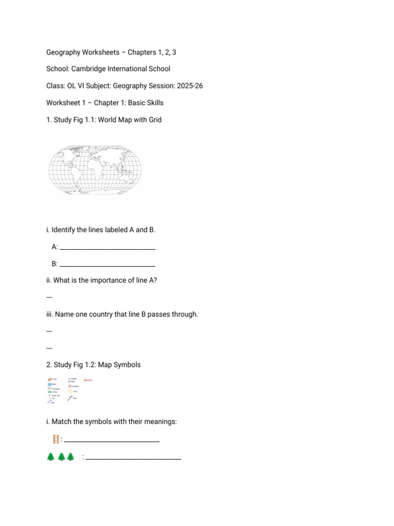 Geography Worksheet | PDF | Mountains | Natural Environment
