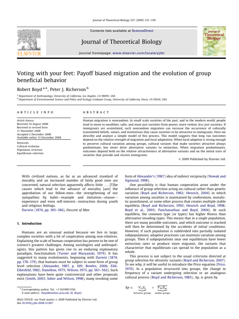 Boyd Richerson JTB 2009LJCUDÇLGSGCÇSDCGÇADSL | PDF | Economic ...