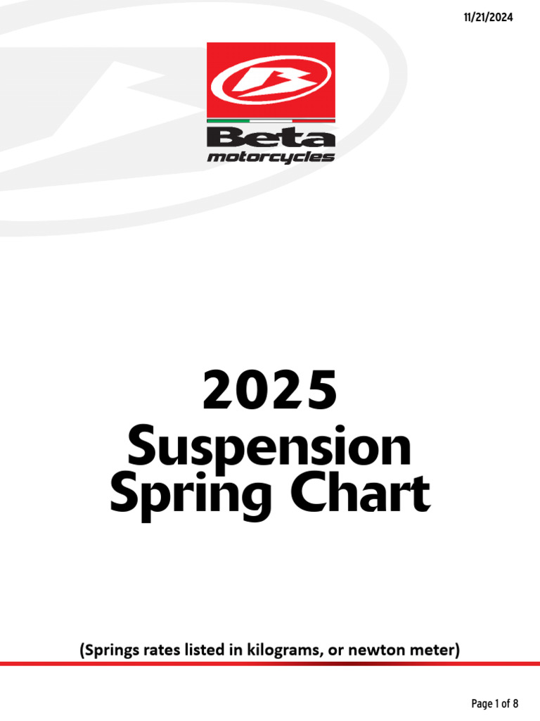 2025 Suspension Spring Chart V1 | PDF