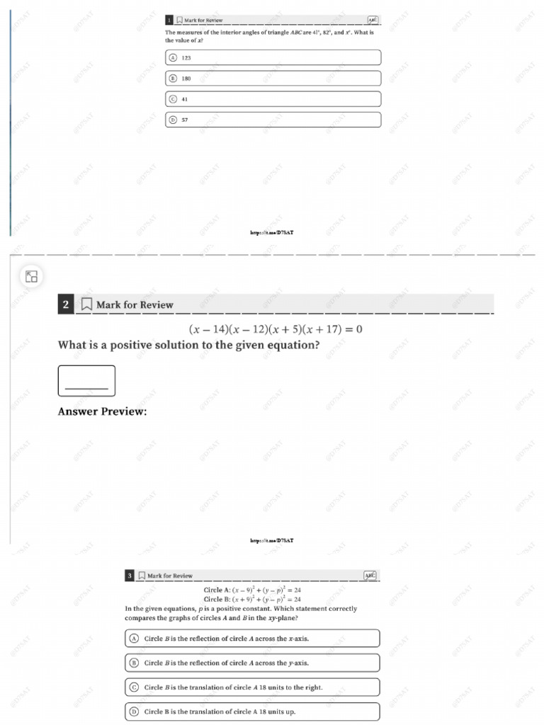 SAT 2025 Nov U.S. Math V1 | PDF