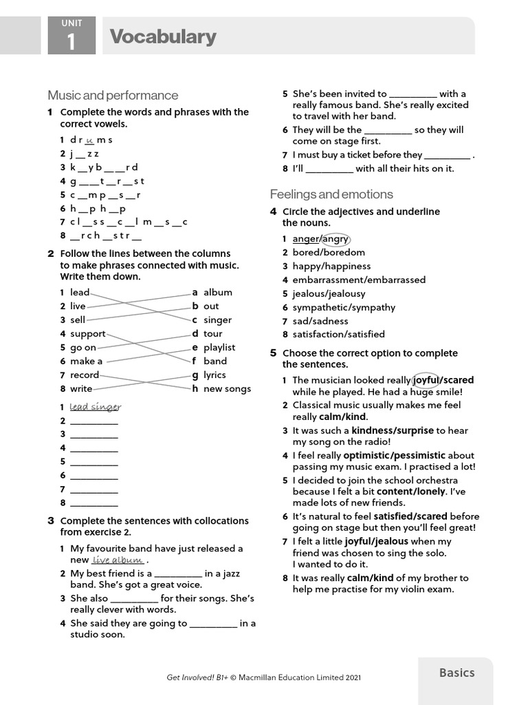 GI B1PLUS U1 Vocabulary Basics | PDF | Syntax | Linguistic Morphology