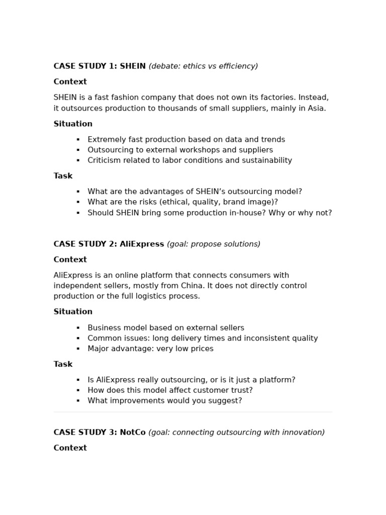 Class Materials - Case Study | PDF
