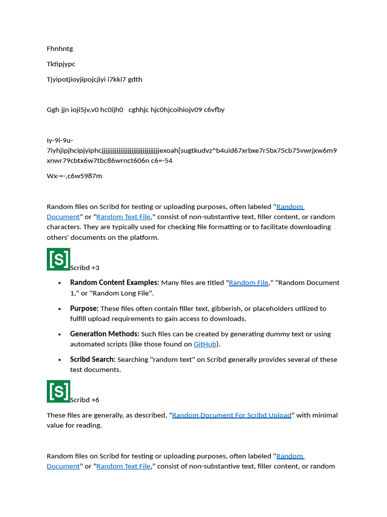 Random Document Random Text File: Random Content Examples: Purpose ...
