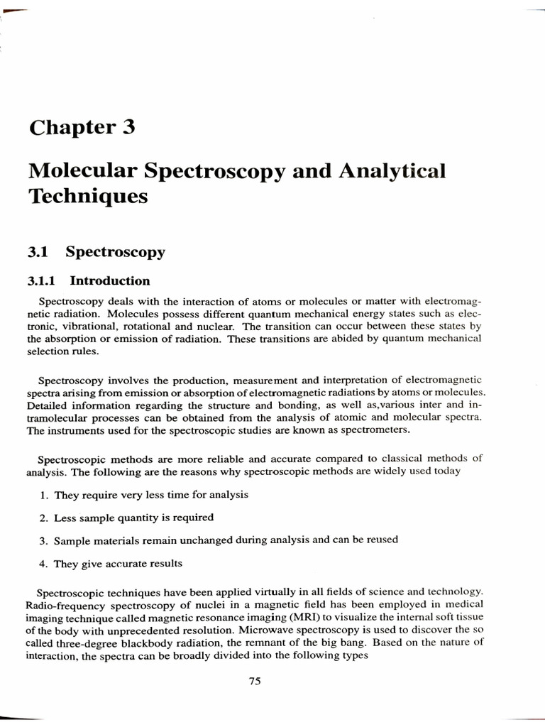Chapter 3 - Molecular Spectroscopy and Analytical Techniques | PDF