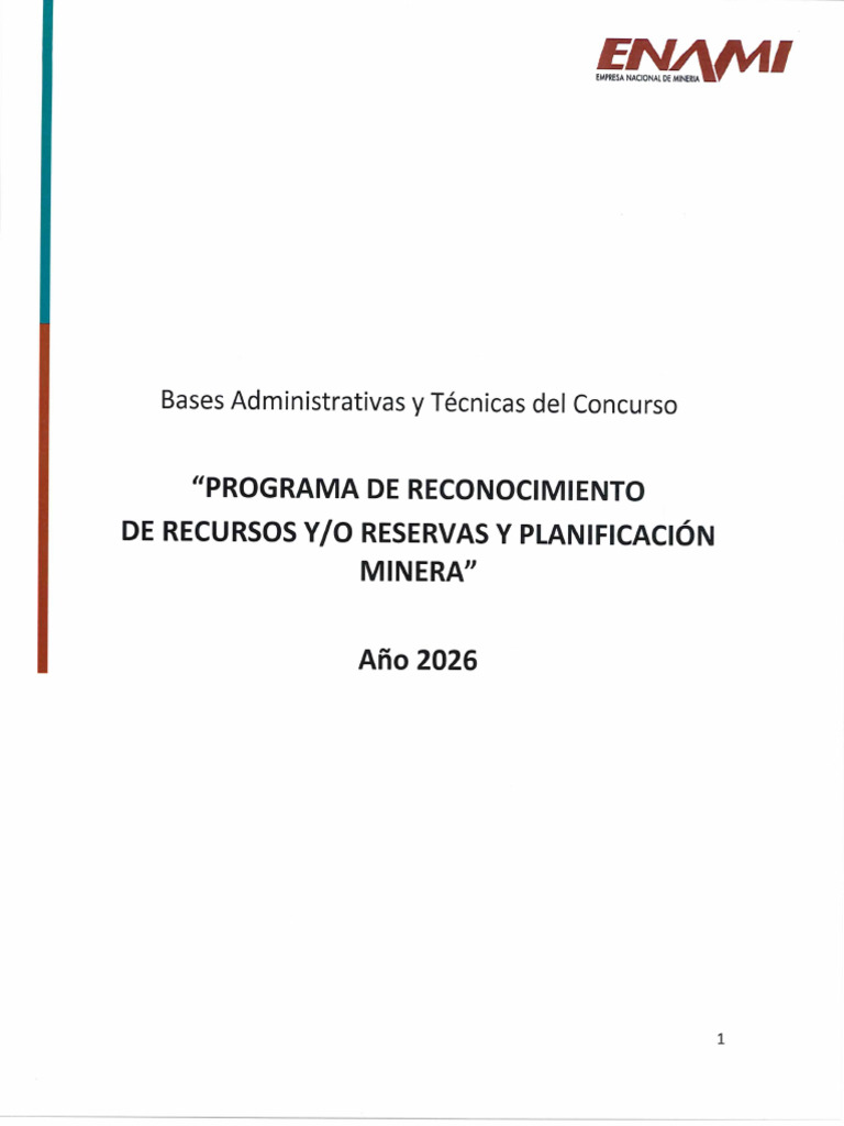 BBAA y BBTT Planificación Minera 2026 | PDF