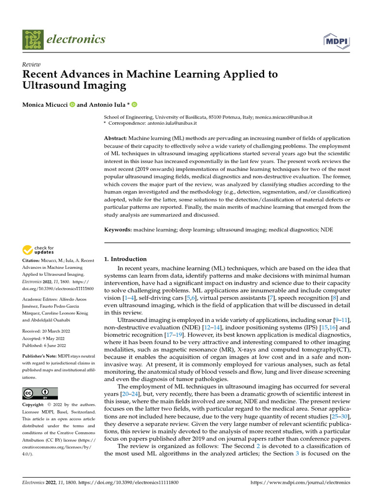 Recent Advances in Machine Learning Applied To Ultrasound 16i11zuo ...