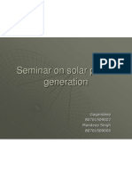 Seminar on Solar Power Generation