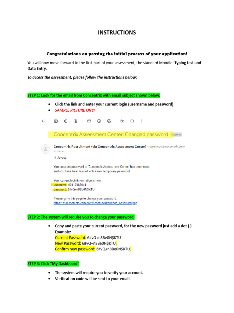 Intructions For Moodle Assessment | PDF | Password | Computing