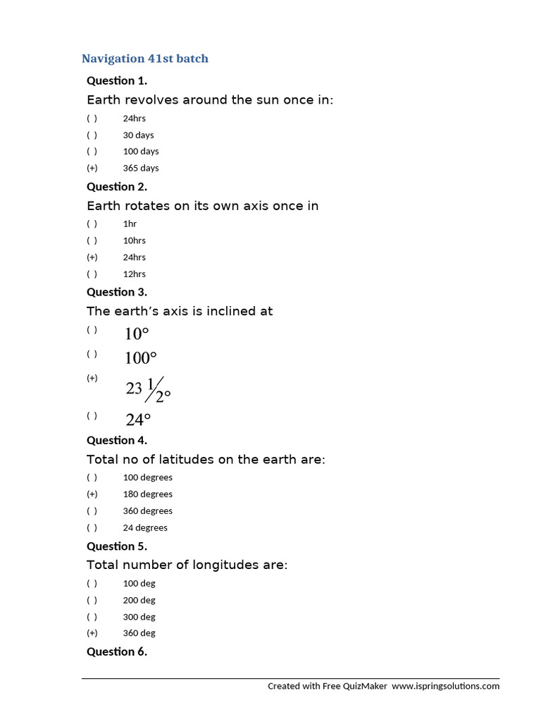4 Navigation | PDF | Latitude | Equator