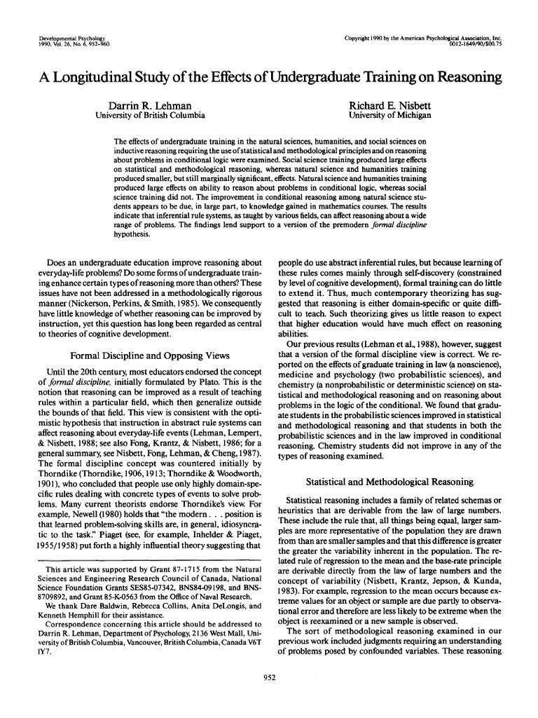 A Longitudinal Study | PDF