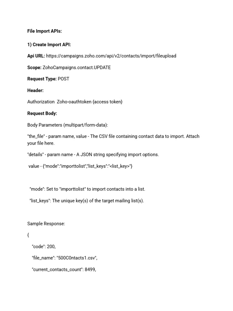File Import API - Campaign | PDF | Uniform Resource Identifier | Json