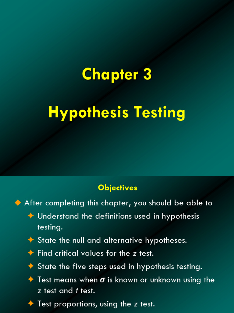 Chapter 3 Stat II | PDF | Hypothesis | Statistics