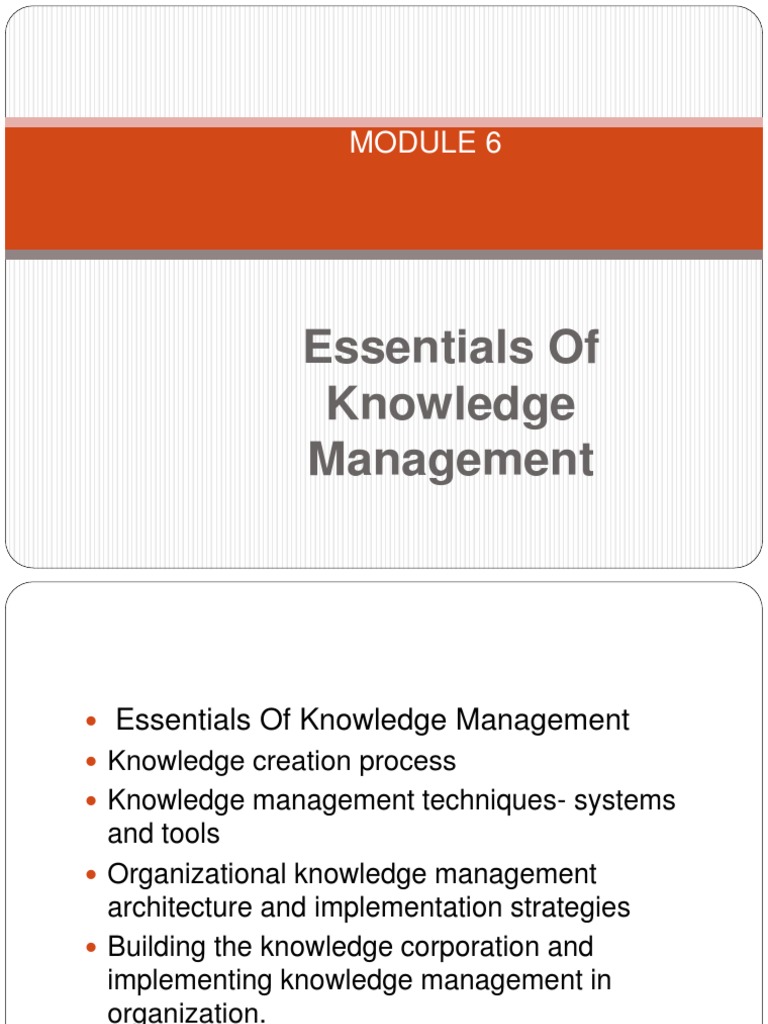 Essentials of Knowledge Management | PDF | Knowledge Management ...