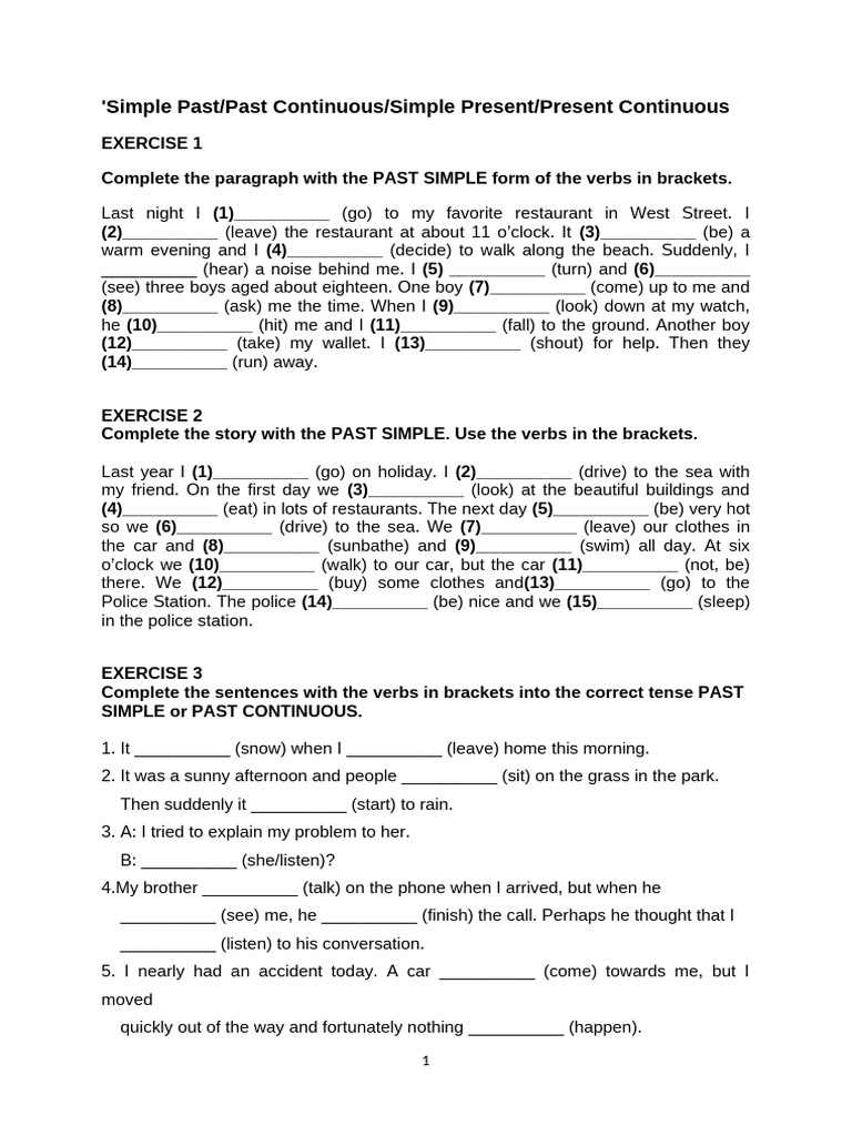 Simple Past&Past Cont | PDF