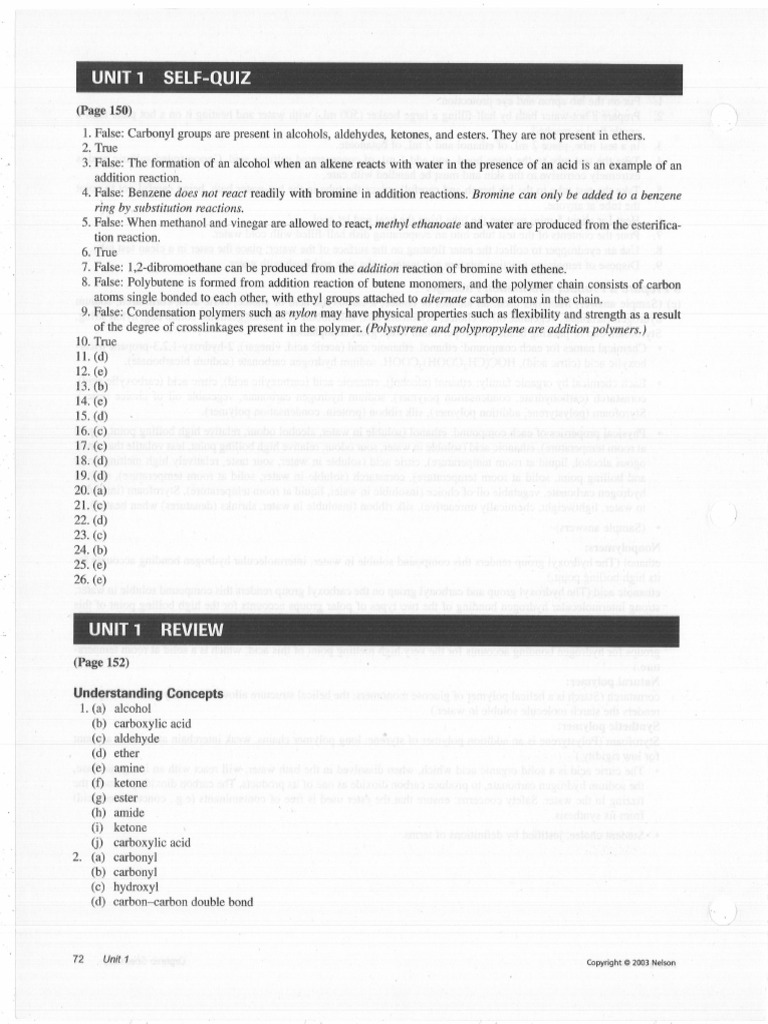 Organic Unit Review Pg. 150 | PDF