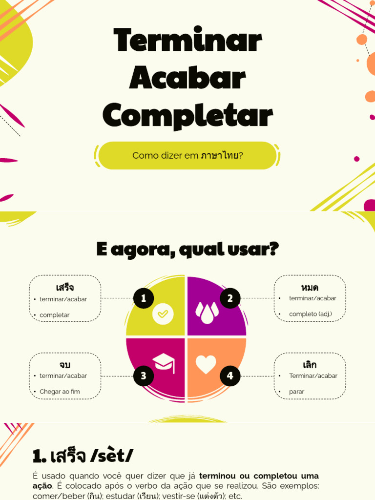 Slide Aula 23 (Verbo Terminar) | PDF | Linguística | Idiomas
