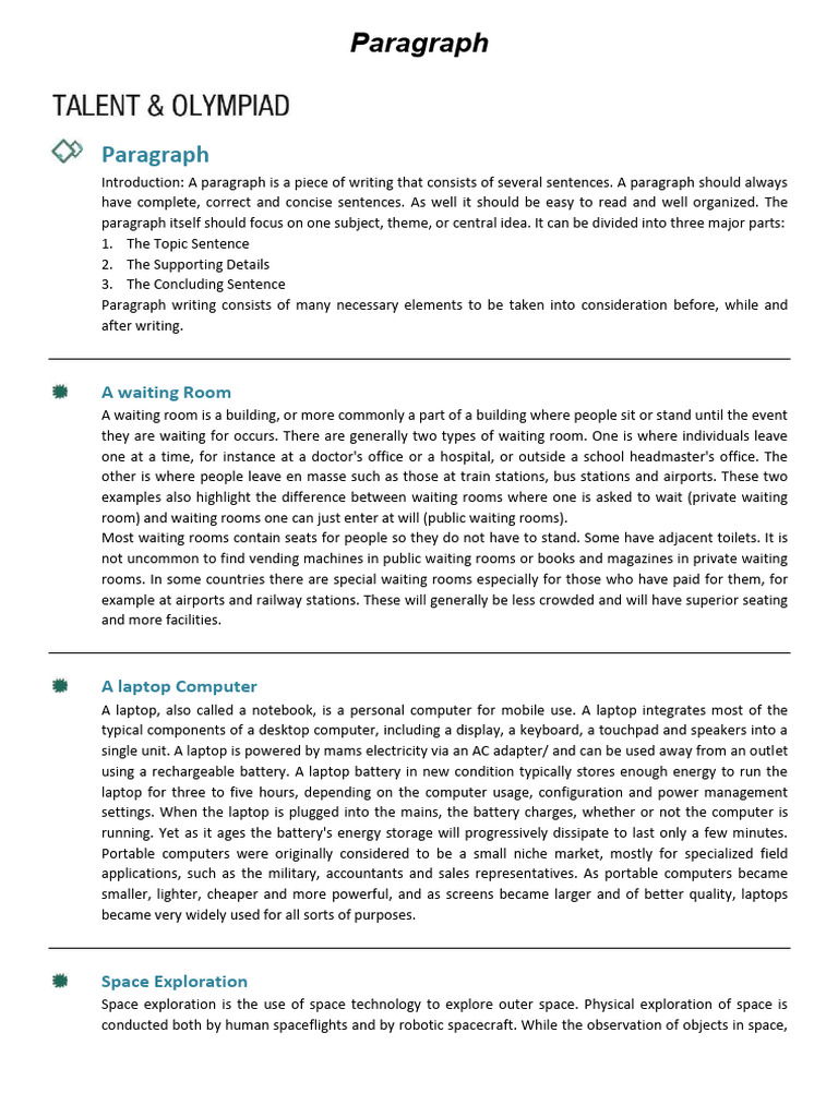 Paragraph For Class 9th | PDF | Space Exploration | Outer Space