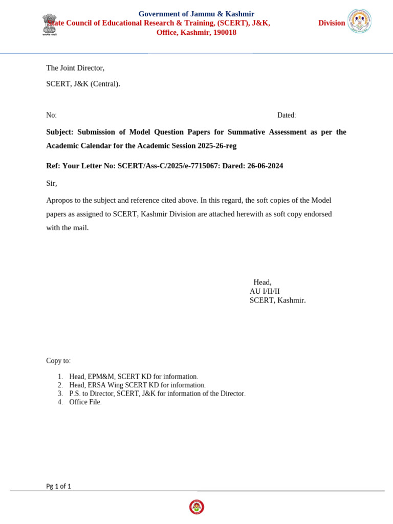 Letter Model Papers | PDF