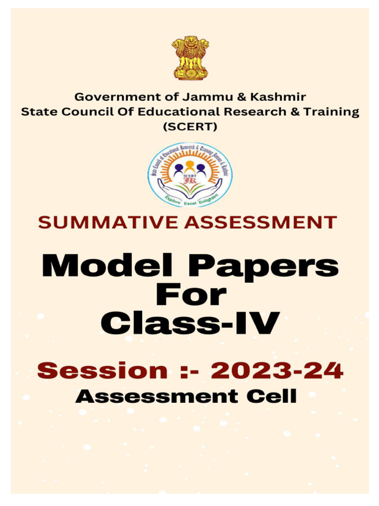 4th Class Model Paper 2024 | PDF