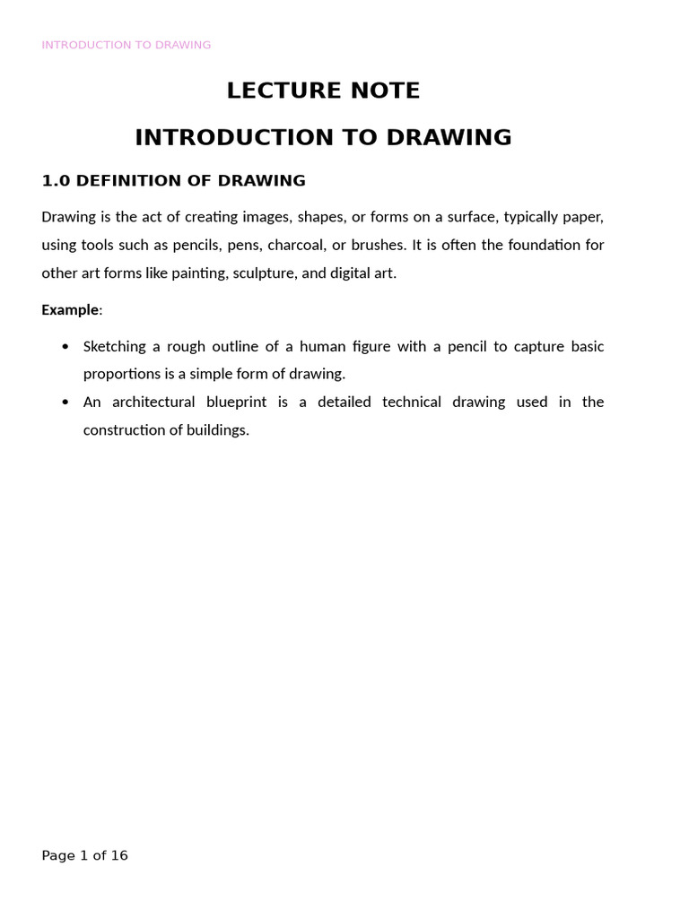 Intro To Drawing | PDF | Drawing | Technical Drawing