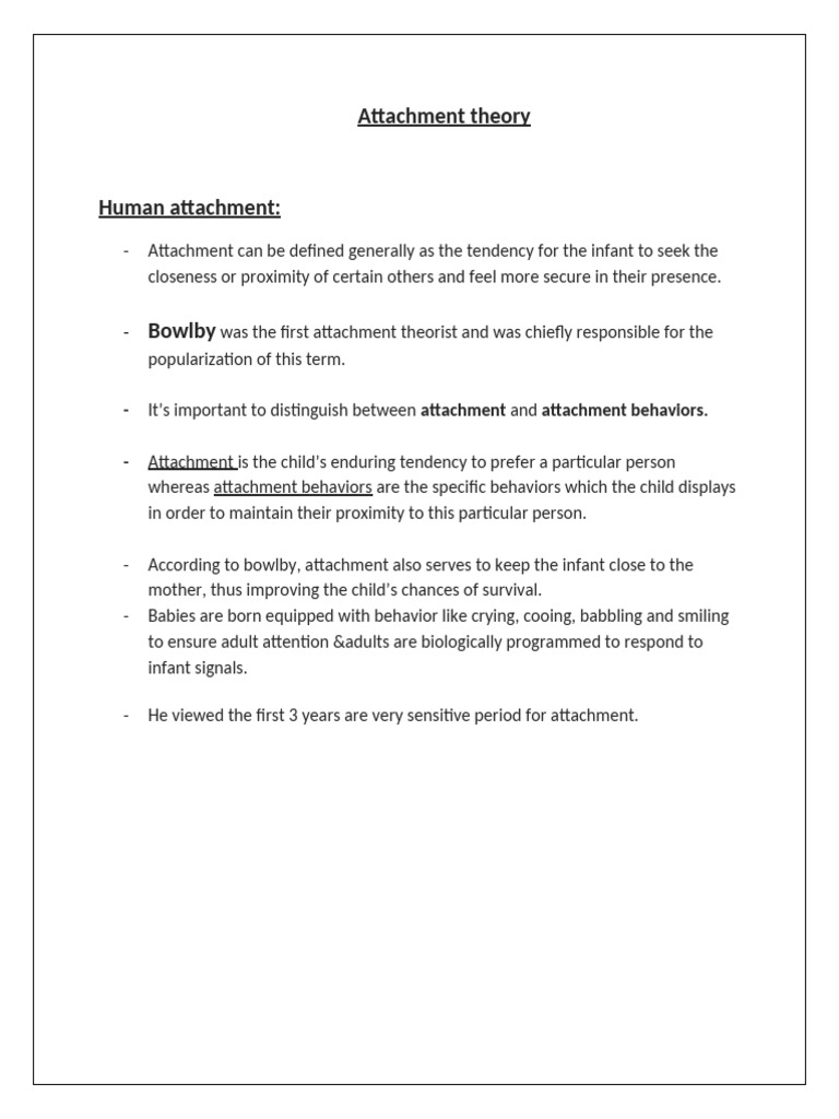 1-John Bowlby - Attachment Theory | PDF | Attachment Theory | Infants