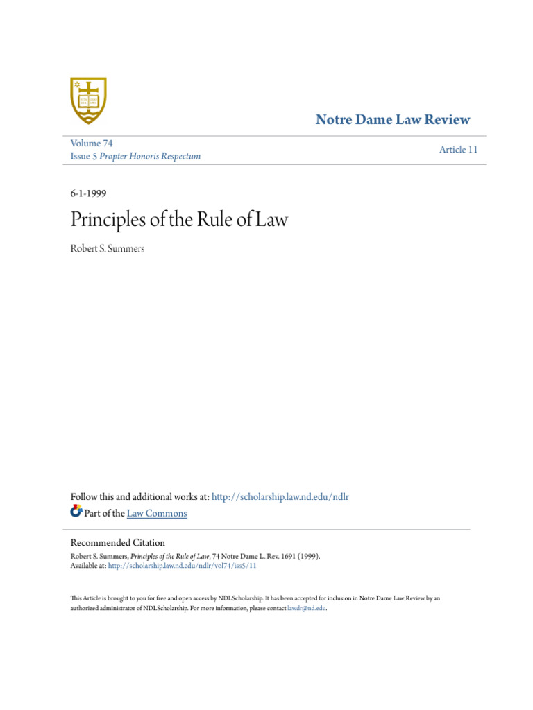 Principles of The Rule of Law | PDF | Rule Of Law | Crimes