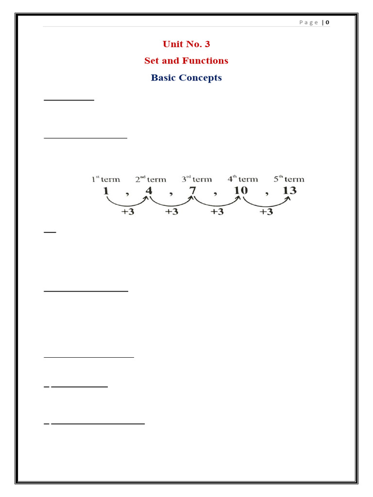 Unit No 3 Sets and Functions Basic Concepts | PDF | Set (Mathematics ...
