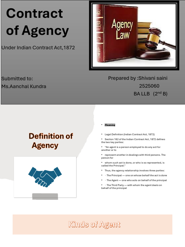 Contract of Agency | PDF | Law Of Agency | Legal Liability