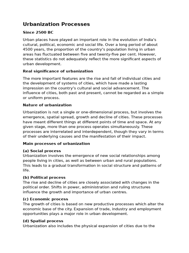 Urbanization Processes | PDF | City | Urbanization
