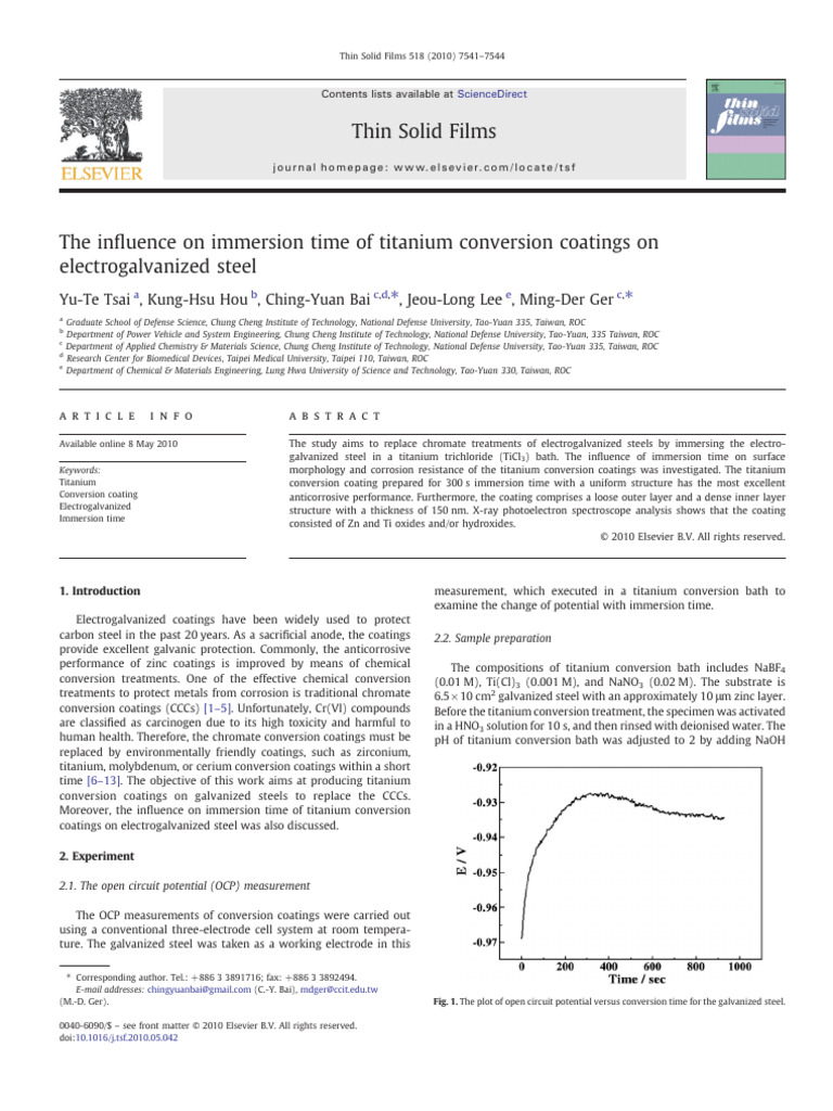 Thin Solid Films: Yu-Te Tsai, Kung-Hsu Hou, Ching-Yuan Bai, Jeou-Long ...