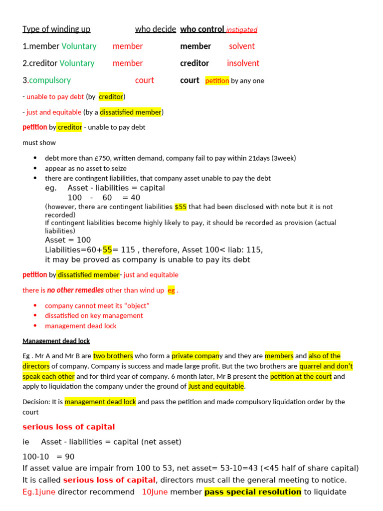Chapter 18 Company Wind Up and Administration Kit | PDF | Liquidation ...