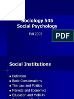 Sociology 545 Social Psychology: Fall 2005