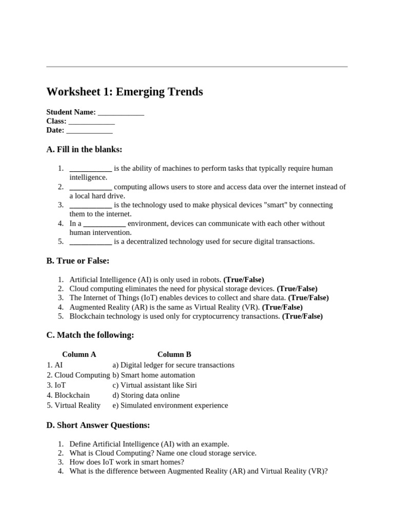 Ch3 Emerging Trends | PDF | Virtual Reality | Internet Of Things