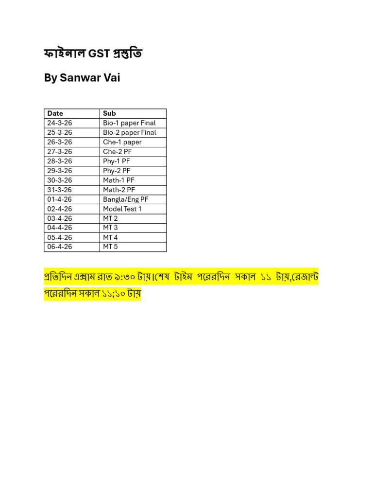 GST Routine | PDF